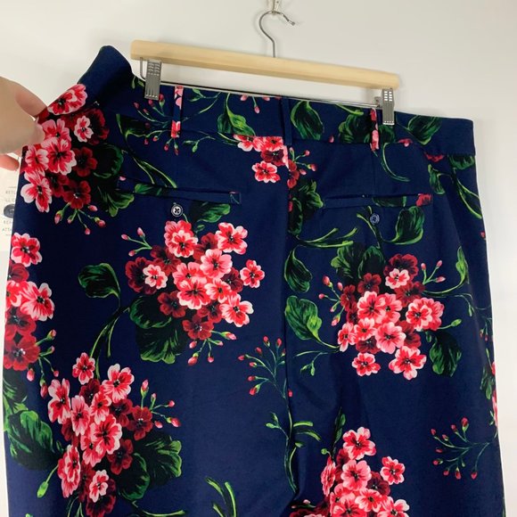 Eloquii Plus Size Katy Ankle Work Pants in Navy and Pink Floral - Picture 8 of 12